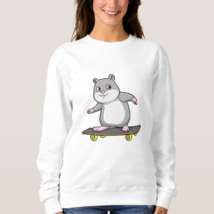 Sweatshirt Hamster en patinage avec skateboard