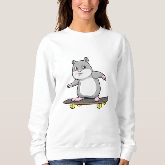 Sweatshirt Hamster en patinage avec skateboard (Devant)