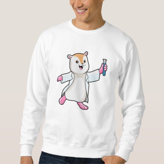 Sweatshirt Hamster en tant que scientifique avec tube d'essai (Devant)