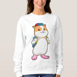 Sweatshirt Hamster en tant qu'étudiant avec sac à dos et Casq