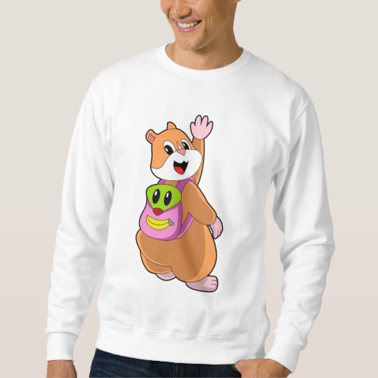 Sweatshirt Hamster en tant qu'étudiant avec sac à dos.PNG (Devant)