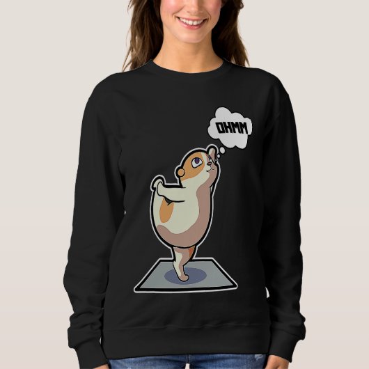 Sweatshirt Hamster Yoga Poses Sport Gymnastics Ohm Heartbeat  (Devant)