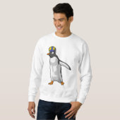 Sweatshirt Handball joueur de pingouin Handball (Devant entier)
