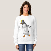 Sweatshirt Handball joueur de pingouin Handball (Devant entier)