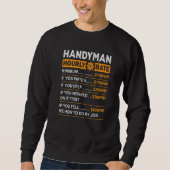 Sweatshirt Handyman Hourly Rate Handyman Worker Carpenter Pri (Devant)