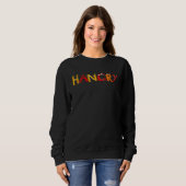 Sweatshirt HANGRY hungryangryfunnycute letter monsters (Devant entier)