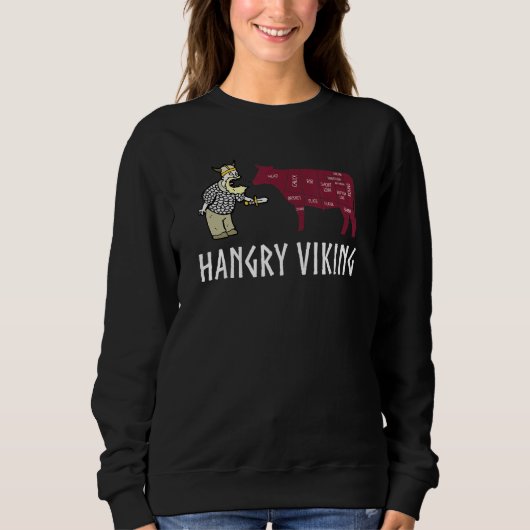 Sweatshirt Hangry Viking Hungry Scandinavian Norse Beef (Devant)