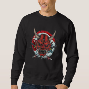 Sweatshirt Hannya Masque japonais Vague Katana Épée Samurai G