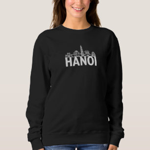 Sweatshirt Hanoï Viêt-Nam Ligne Skyline Silhouette Plan Sket
