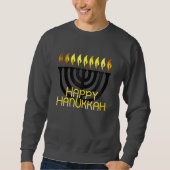 Sweatshirt Hanoukka Menorah Black (Devant)