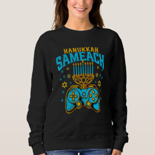 Sweatshirt Hanoukka Menorah Gamer Jeux Vidéo Chanukah Jewis