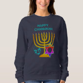Sweatshirt Hanoukka moderne HAPPY CHANUKAH (Devant)
