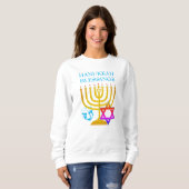 Sweatshirt Hanoukka moderne Menorah Dreidel (Devant entier)