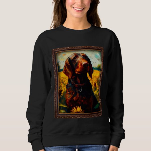 Sweatshirt Hanoverian Scenthound Painting Sunflower Flower Mo (Devant)