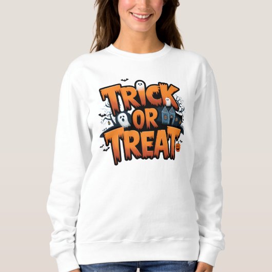 Sweatshirt Hantée nuit d'Halloween avec fantômes (Devant)