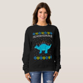 Sweatshirt Hanukkah Dinosaur Menorasaurus Ugly Sweater   Dino (Devant entier)