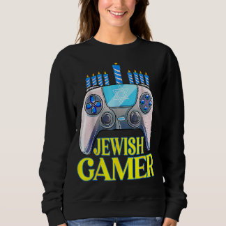 Sweatshirt Hanukkah Jewish Gamer Video Game Christmas Xmas Bo