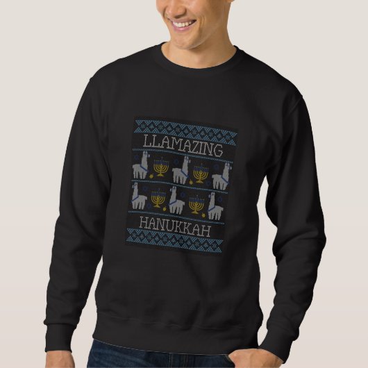 Sweatshirt Hanukkah - Llamazing Hanukkah (Devant)