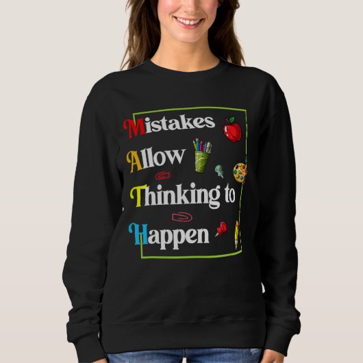 Sweatshirt Happ Welcome Back Math Day Erreurs Permettre la pe (Devant)