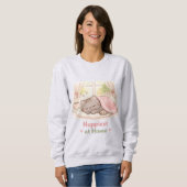 Sweatshirt Happiest at Home Kawaii Cute Kitty Cat Homebody (Devant entier)