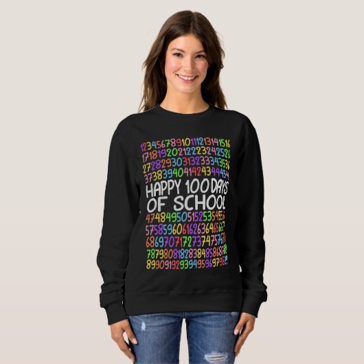 Sweatshirt Happy 100 Days Of School Math Kindergarten 1st Gra (Devant entier)