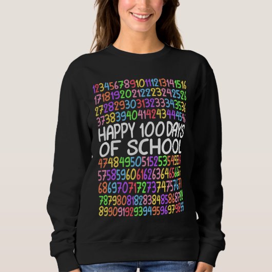 Sweatshirt Happy 100 Days Of School Math Kindergarten 1st Gra (Devant)