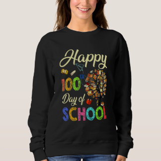 Sweatshirt Happy 100th Day Of School Funny Tree Book Teacher 