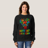 Sweatshirt Happy 100th Day of School Heart Teacher Kids Gift (Devant entier)