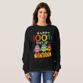 Sweatshirt Happy 100th Day Of School Owl Kids 100 Days Teache (Devant entier)