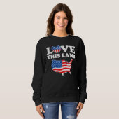 Sweatshirt Happy 4th Of July US Flag Patriotic American Map (Devant entier)