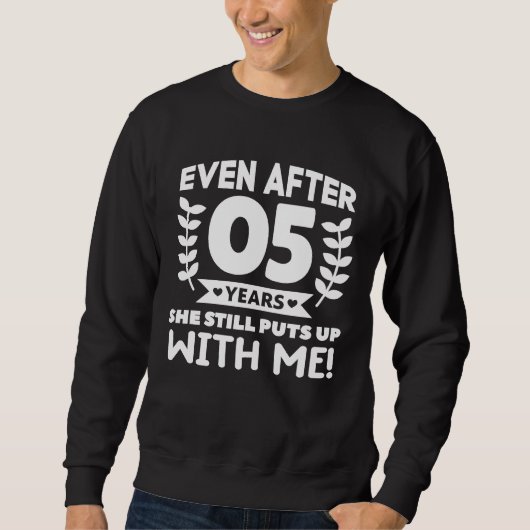 Sweatshirt Happy 5th Wedding Anniversary  for  Husband (Devant)