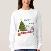 Sweatshirt Happy and Merry Chrismukkah Interfaith Holiday Art (Devant)