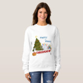 Sweatshirt Happy and Merry Chrismukkah Interfaith Holiday Art (Devant entier)