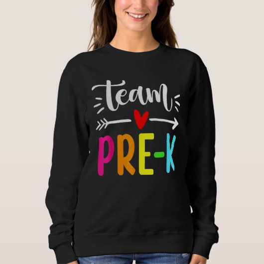 Sweatshirt Happy Back To School Team Pre K Preschool Teacher  (Devant)