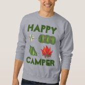 Sweatshirt Happy Camper Camper Enthousiaste Tente Compass (Devant)
