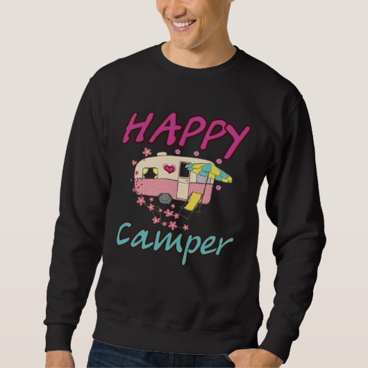 Sweatshirt Happy Camper Camping Couple Camp Vacation (Devant)