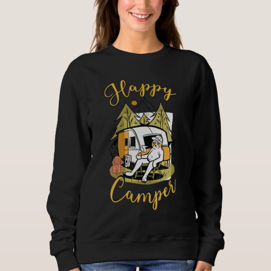 Sweatshirt Happy Camper Rv Van Camping Dire Happy Camper Be (Devant)