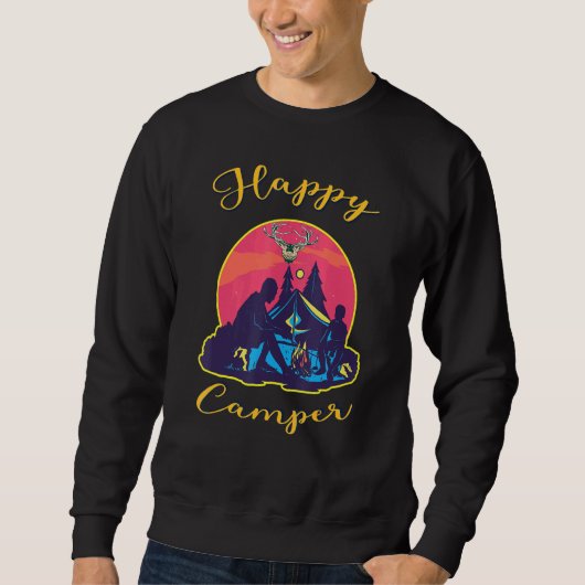 Sweatshirt Happy Camper Rv Van Camping Dire Happy Camper Be (Devant)