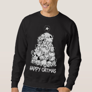 Sweatshirt Happy Catmas Funny Noël Amoureux des chats Noël No