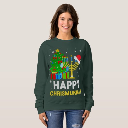 Sweatshirt Happy Chrismukkah Funny Hanukkah And Christmas 202 (Devant entier)
