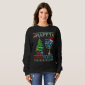Sweatshirt Happy Chrismukkah Jewish Christmas Hanukkah Holida (Devant entier)