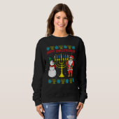 Sweatshirt Happy Christmukkah Christmas Ugly Hanukkah Pajamas (Devant entier)