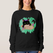 Sweatshirt Happy Easter Black Kitty (Devant)