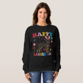 Sweatshirt Happy Easter Bunny Doberman  Easter Day Groovy (Devant entier)