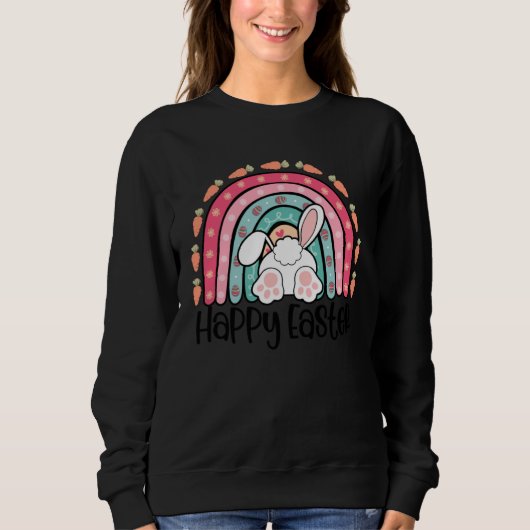 Sweatshirt Happy Easter Bunny Rabbit Face  Easter Day Women G (Devant)