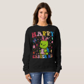 Sweatshirt Happy Easter Bunny Turtle  Easter Day Groovy (Devant entier)