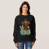 Sweatshirt Happy easter christians with easter bunny ducks eg (Devant entier)