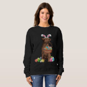 Sweatshirt Happy Easter Cute Chocolate Labrador Bunny Dog  Ea (Devant entier)
