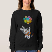 Sweatshirt Happy Easter Day Bunny Egg astronaut Space Boys Gi (Devant)