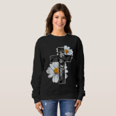 Sweatshirt Happy Easter Day He Is Risen Jesus Christian Cross (Devant entier)